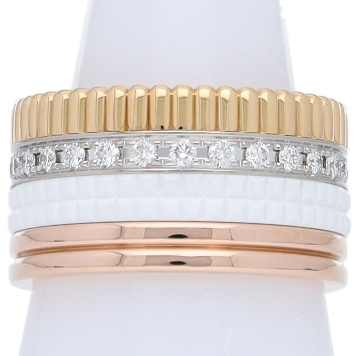 Boucheron - Ring - Quatre White Diamond Ring Large JRG01599(#16) - 18 kraat Gulguld, Hvidguld, Rosaguld, hvid keramik