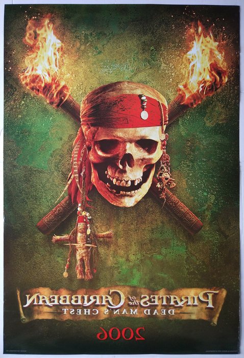 Disney - Pirates of the Caribbean (Dead Man's Chest) - Rare !! Original Advance Teaser Poster - US Theatrical Release - Dual Sided - 2006 - Rolled Mint