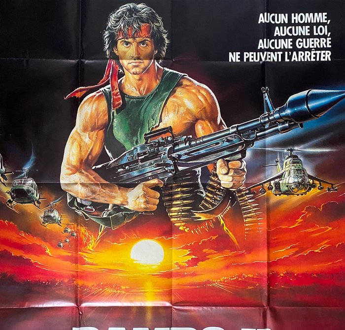 Sylvester Stallone - Rambo 2, Original french poster 120x160cm - 1980‹erne