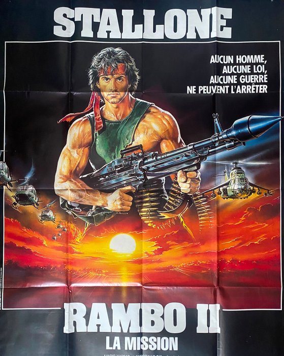 Sylvester Stallone - Rambo 2, Original french poster 120x160cm - 1980‹erne