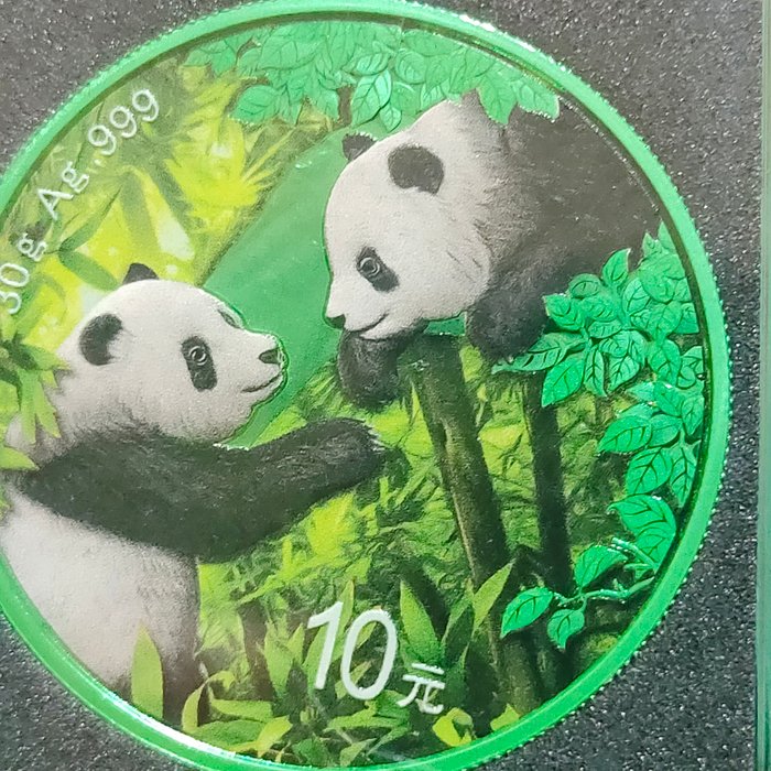 Kina. 10 Yuan 2023 Panda - Green Forest , 1 Oz (.999)  (Ingen mindstepris)