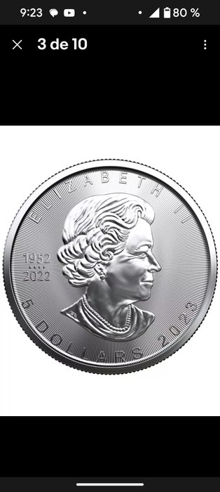 Canada. 5 Dollars 2023 Maple Leaf - Gales, 1 Oz (.999)  (Ingen mindstepris)