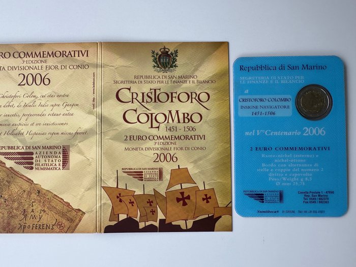 San Marino 2 Euro 2006 "Cristoforo Colombo"  (Ingen mindstepris)