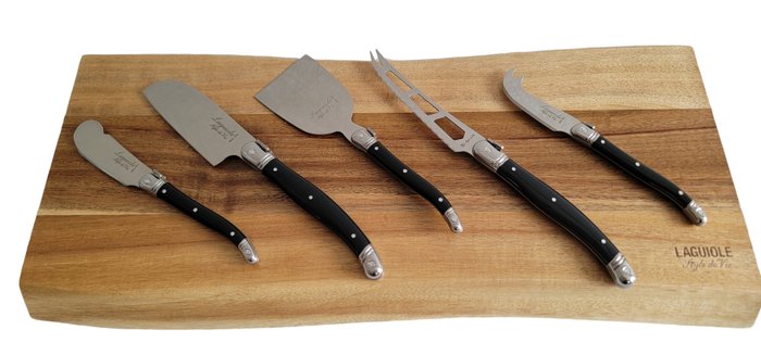 Laguiole Style de Vie - Bordknive sæt (6) - Bakelit, Stål, Træ - 5 osteknive