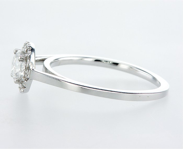 Ring - 14 karat Hvidguld Diamant (Natur)