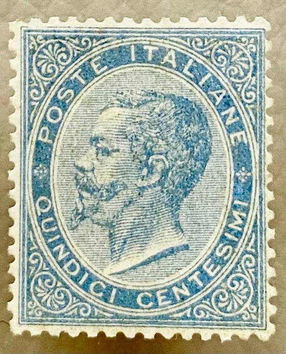 Italien Kongerige 1863 - 15 c lyseblå London-udgave - De la Rue MNH** - Sassone N L18