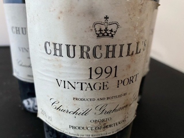 1991 Churchill's - Vintage Port -  Porto  - 3 Flasker (0,75 L)