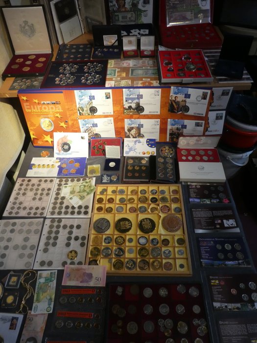 Verden. Collection of coins/banknote/medals/euro inkl. pp from old to modern (800 pieces)  (Ingen mindstepris)