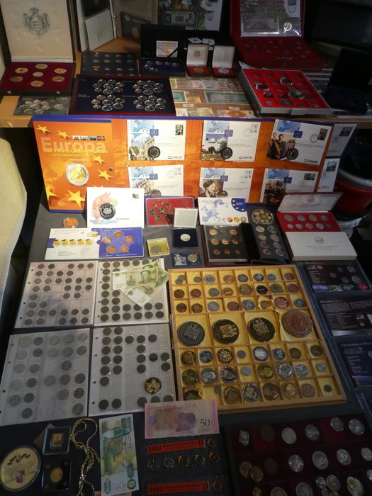 Verden. Collection of coins/banknote/medals/euro inkl. pp from old to modern (800 pieces)  (Ingen mindstepris)