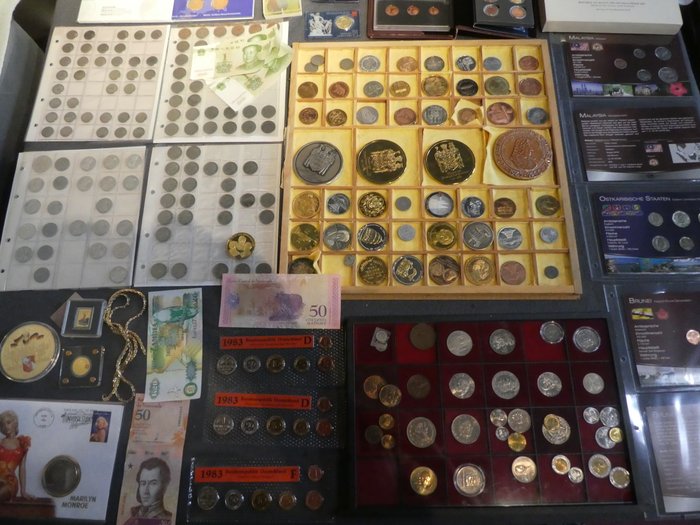 Verden. Collection of coins/banknote/medals/euro inkl. pp from old to modern (800 pieces)  (Ingen mindstepris)