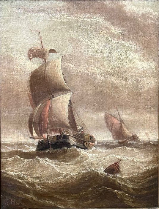 Henry Moore RA, ROI, RWS (1831-1895) - A Sailing Boat Off The Coast