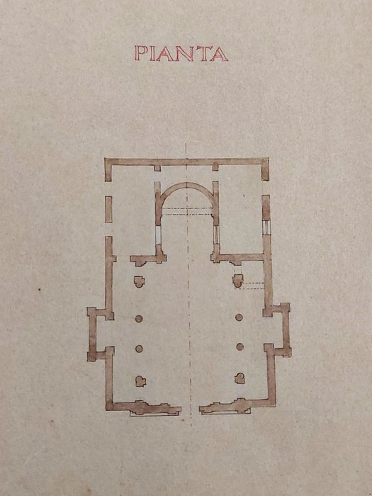 Dokument - Anonimo - Progetto architettonico e prospettico della chiesa di Castion (BL) - 1900