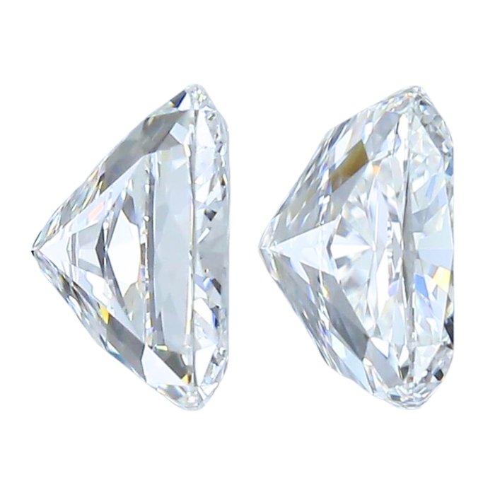 2 pcs Diamant  (Natur)  - 2.04 ct - Pude - F, G - IF, VVS1 - Gemological Institute of America (GIA)