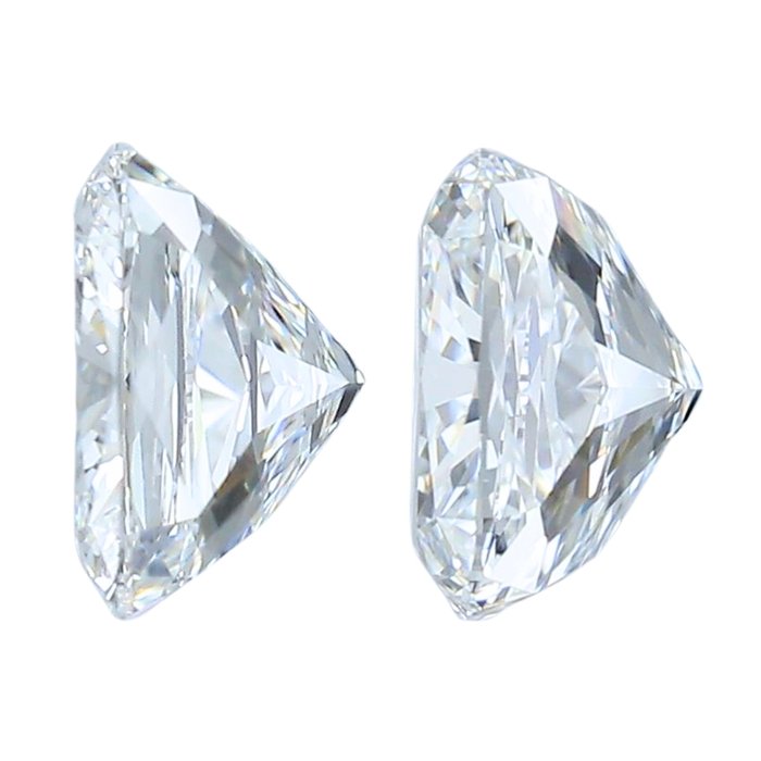 2 pcs Diamant  (Natur)  - 2.04 ct - Pude - F, G - IF, VVS1 - Gemological Institute of America (GIA)