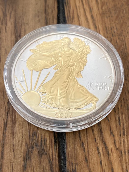 Förenta staterna 1 Dollar 2006 Silver Eagle - 24k gold gilded 1 Oz (999)  (Ingen mindstepris)