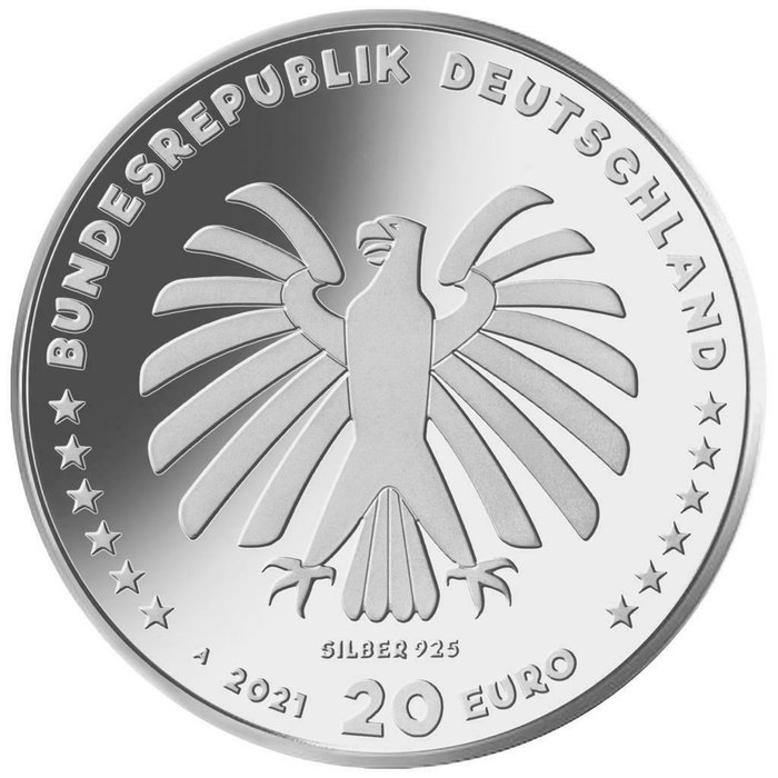 Tyskland. 20 Euro 2021 "Sendung mit der Maus - 50. Jubiläum" Proof  (Ingen mindstepris)