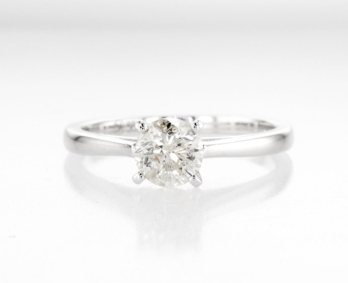 Forlovelsesring - 14 karat Hvidguld -  088ct tw Diamant (Natur)  - r95