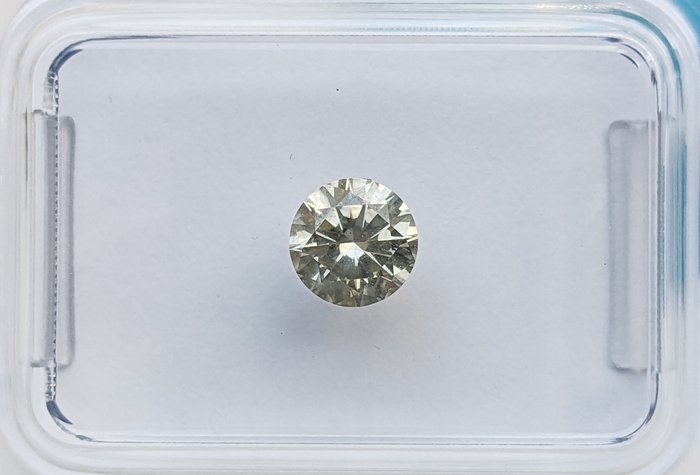 Ingen mindstepris - 1 pcs Diamant  (Naturfarvet)  - 0.50 ct - Rund - Fancy Grå, Grønlig Gul - SI2 - International Gemological Institute (IGI)