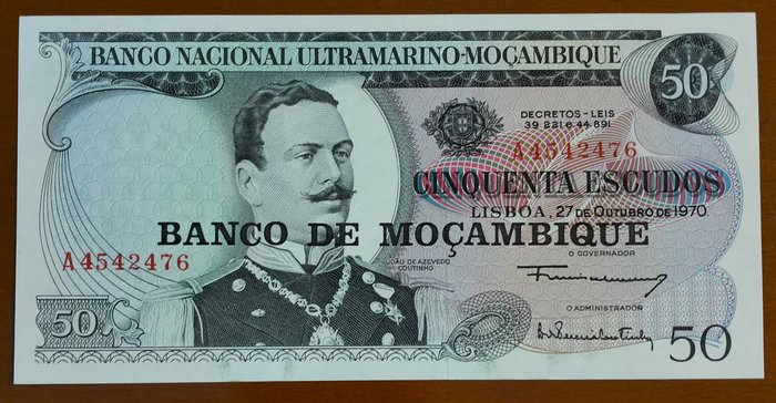 Mozambique - 5  Banknotes Escudos - various dates  (Ingen mindstepris)