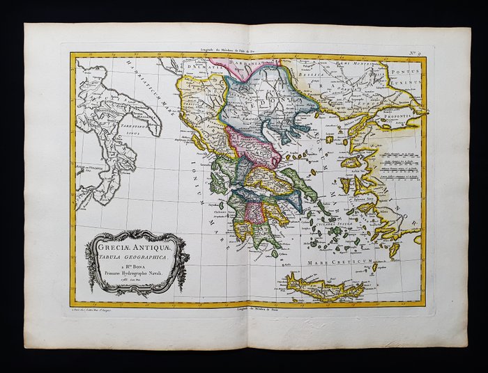 Europa - Grækenland / Balkan / Kreta / Athen / Makedonien; G. Rizzi Zannoni / Janvier / Lattre - Greciae Antiquae Tabula Geographica - 1761-1780