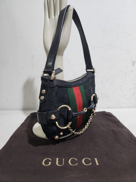 Gucci - Mini Bag a spalla - Baguette Bag - Monogramm GG - Horsebit - Era Tom Fod - Anni 2000 - Skuldertaske