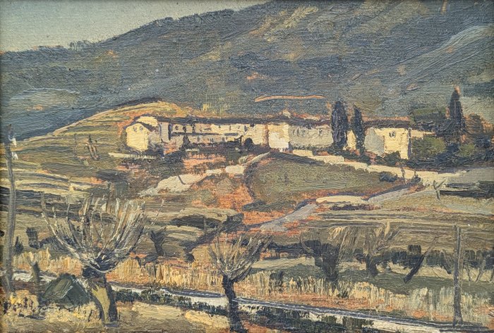 Domenico De Bernardi (1892-1963) - Scorcio di paese