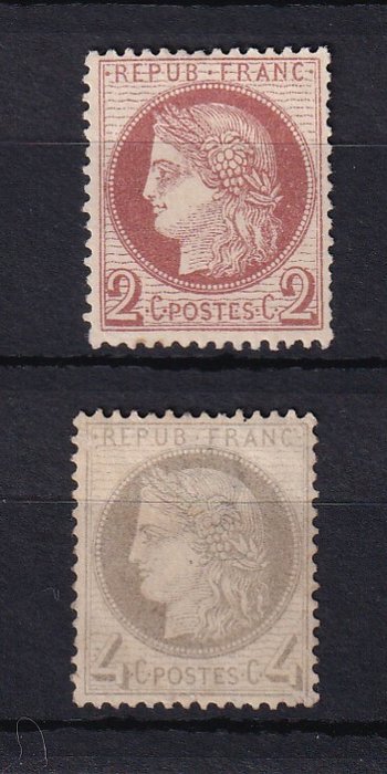 Frankrig 1872 - bakke 550€, Cérès 2c og 4c - Yvert n°51/52