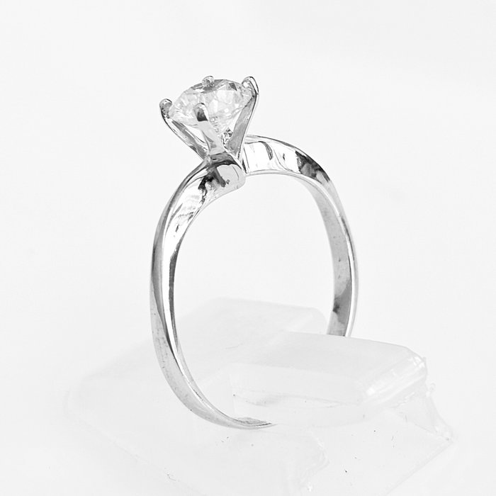 Forlovelsesring - 14 karat Hvidguld -  070ct tw Diamant (Natur)