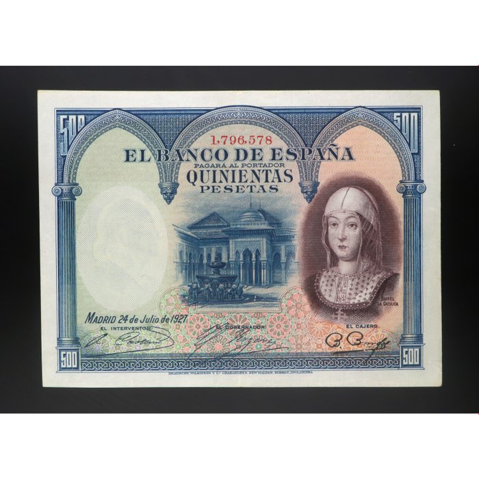 Spanien - 500 Pesetas 1927 no Serial - Pick 73  (Ingen mindstepris)