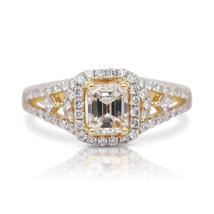 Ring - 18 kraat Gulguld -  121ct tw Diamant (Natur) - Diamant