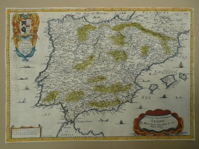 Europa - Spanien / Portugal; Richard Blome - A general mapp of the Kingdom of Spaine - 1661-1680