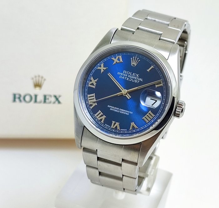 Rolex - Datejust 36 - Blue Dial - Ref 16200 - Mænd - 2002