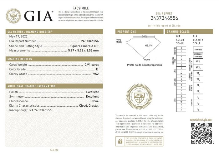 Øreringe - 18 kraat Hvidguld -  1.81ct. tw. Diamant (Natur) - Ideelle Ascher diamanter