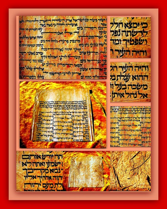 Bible-Torah manuscript, Chronicles -Ancient Hebrew Family Tree - Cain and Abel-Descendants, History of creation, The Fall of Man, Deer Skin, Egypt - 1350