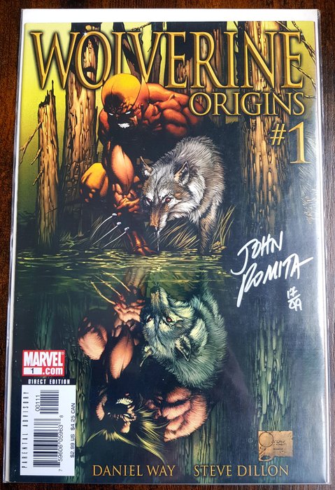 Wolverine: ORIGINS #1  Limited 99 Signatures worldwide! - Signed by Wolverine artist creator J Romita SR - with DF COA - 1 Signed comic - Første udgave/2006