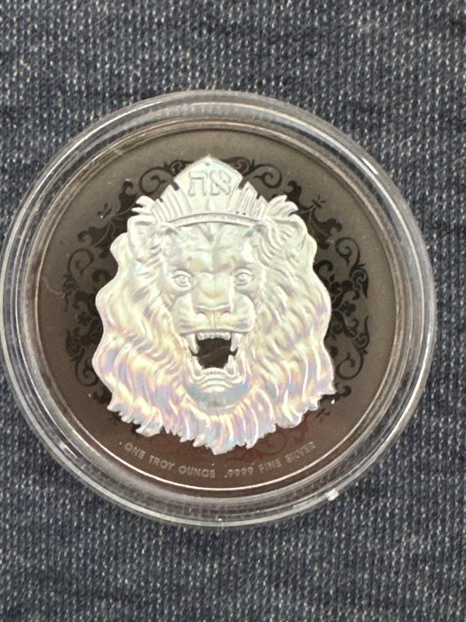 Niue 2 Dollars 2021 - Roaring Lion - Black Holographic- 1 Oz  (Ingen mindstepris)