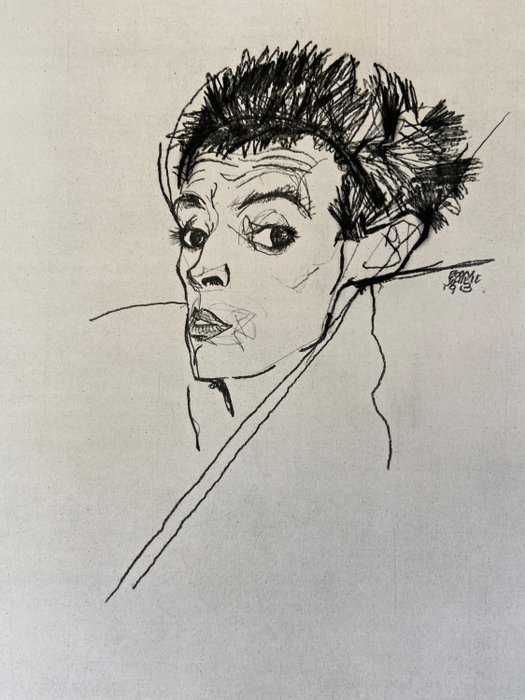 Egon Schiele (1890-1918), after - Self portrait