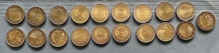 Europa. 2 Euro 2005/2020 (34 stuks)  (Ingen mindstepris)