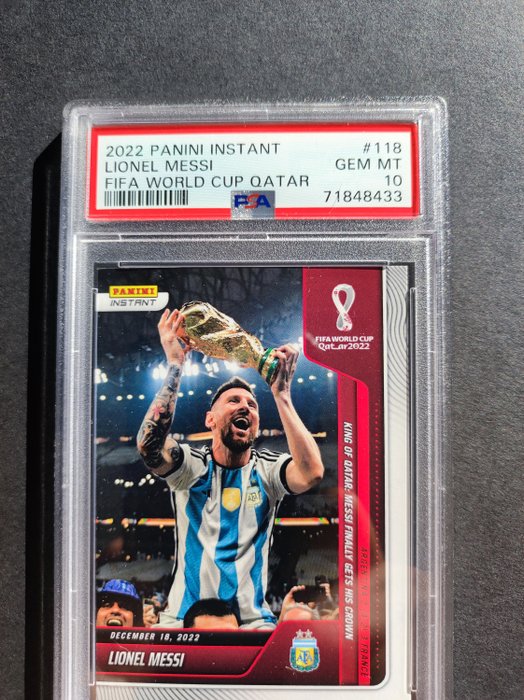 2022 Panini Instant World Cup Lionel Messi #118 PSA 10 Graded card