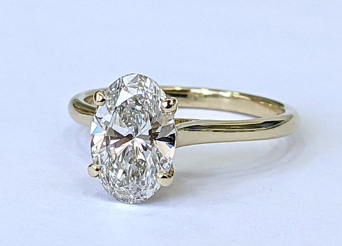 Ingen mindstepris - Forlovelsesring - 14 karat Gulguld -  2.12ct. tw. Diamant (Laboratoriedyrket) - E VVS2 IGI-certificeret