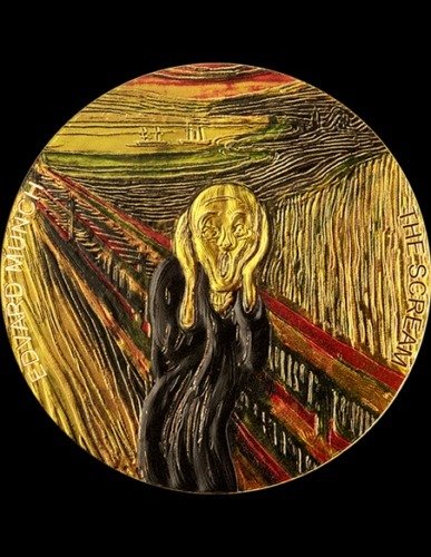 Ghana. 10 Cedis 2022 The Scream - Edward Munch, 2 Oz (.999)