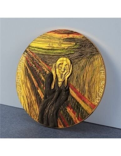 Ghana. 10 Cedis 2022 The Scream - Edward Munch, 2 Oz (.999)