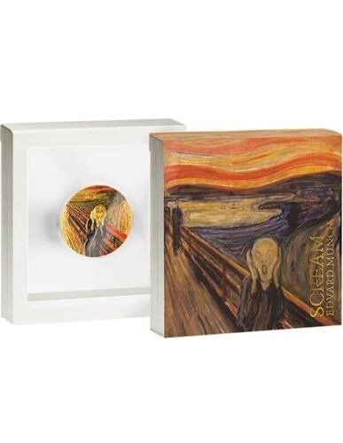 Ghana. 10 Cedis 2022 The Scream - Edward Munch, 2 Oz (.999)