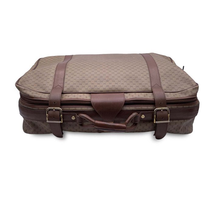 Gucci - Vintage Beige Monogram Canvas Travel Bag Suitcase - Kuffert