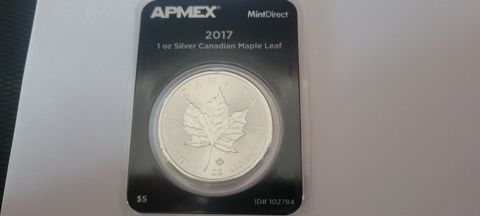 Canada. 5 Dollars 2017 feuille d'érable dans l'emballage MintDirect 1 Oz (.999)  (Ingen mindstepris)