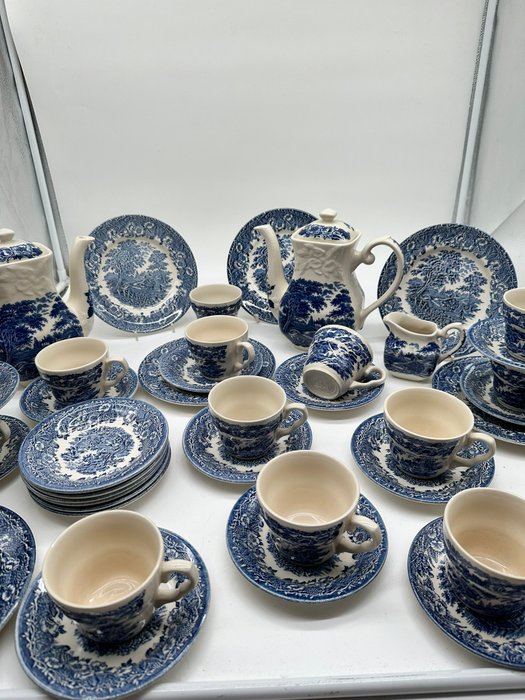 English Ironstone Tableware - Kaffeeservice - mit Landschaftsmotiv - Kaffesæt til 12 (44) - Porcelæn