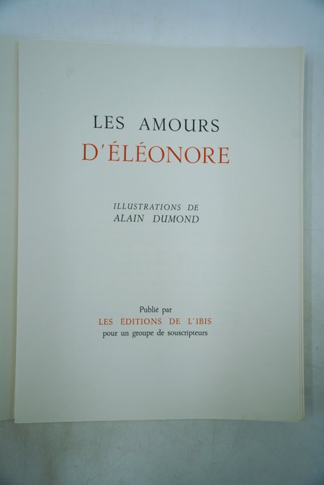 Alain Dumond - Les amours d'Eléonore - 1963