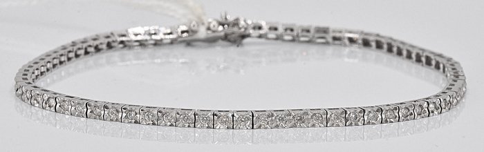 Armbånd - 18 kraat Hvidguld -  070ct tw Diamant (Natur)