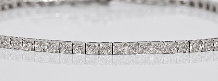 Armbånd - 18 kraat Hvidguld -  070ct tw Diamant (Natur)