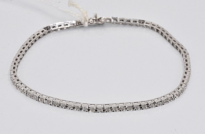 Armbånd - 18 kraat Hvidguld -  070ct tw Diamant (Natur)